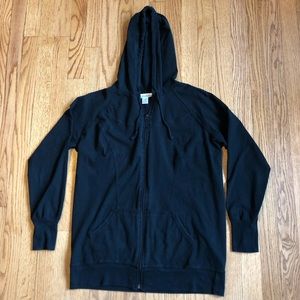 Black full zip maternity hoodie with pockets